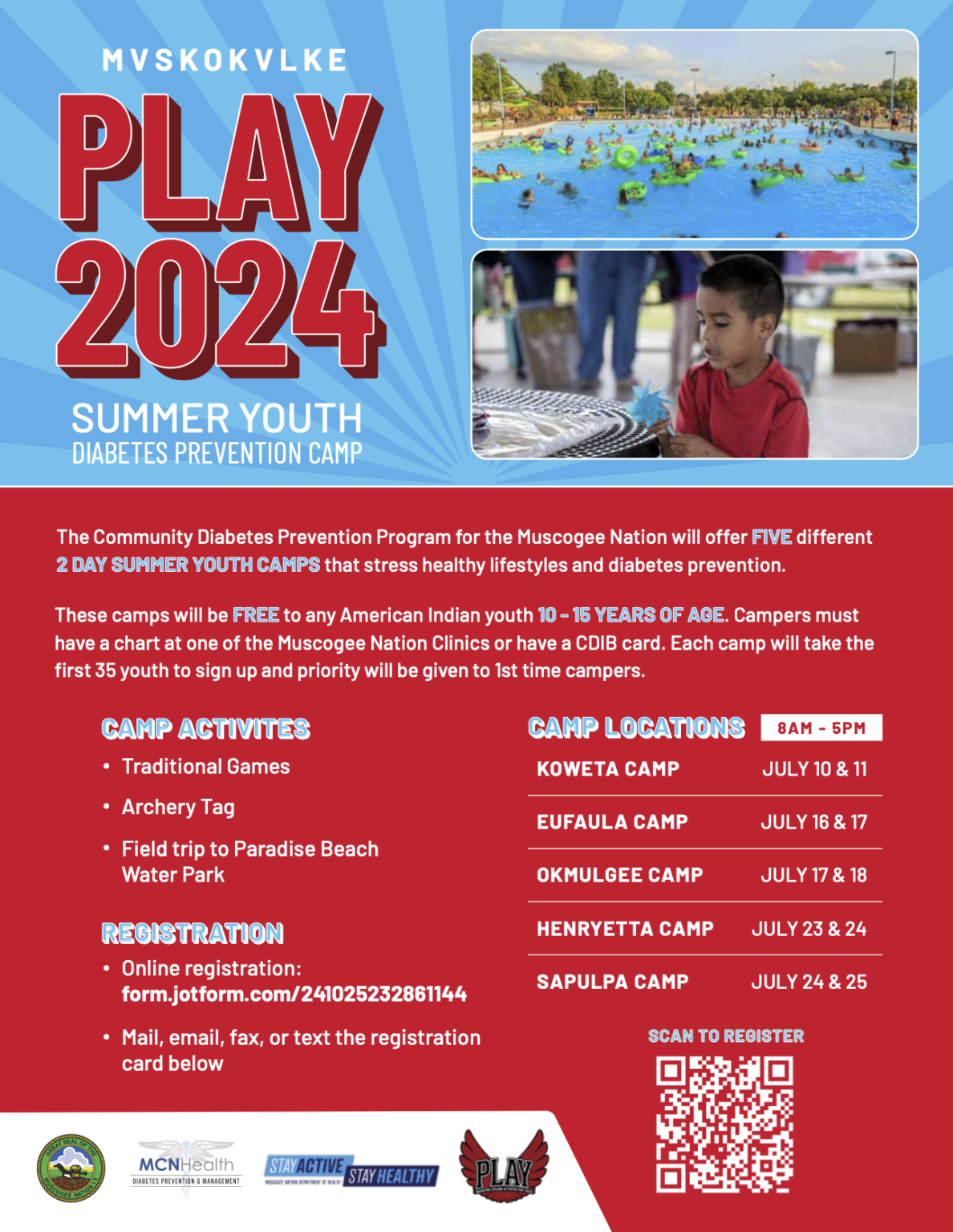 PLAY 2024 Youth Summer Camp, Henryetta The Muscogee Nation The